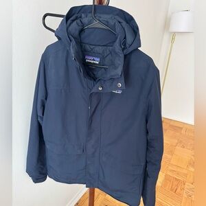 Patagonia Isthmus Men M Navy Hooded Jacket